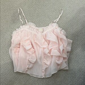 Ramy Brook Pink Ruffle Blouse